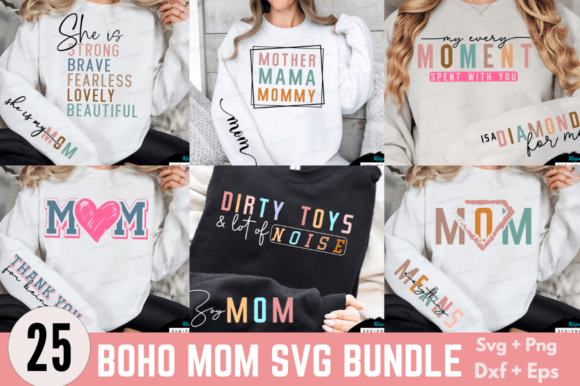 Boho Mom Svg Bundle Graphics and T-Shirt Designs Review