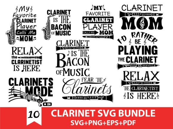 Clarinet Mom SVG Bundle Graphics and T-Shirt Designs Review