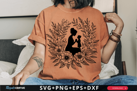 Floral MOM SVG PNG Design Graphics Review