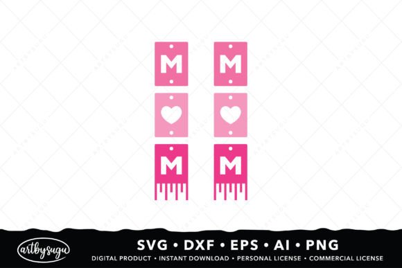 Mom Earrings Svg, Mothers Day Svg for Laser Cutting and Earrings