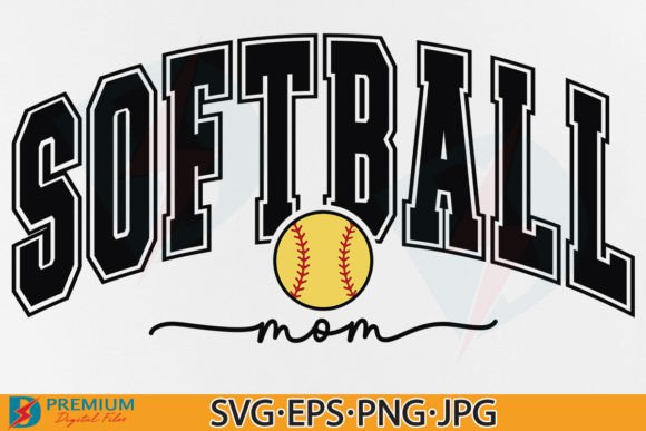 Softball Mom SVG Retro Softball Mama PNG Graphics and T-Shirt Designs